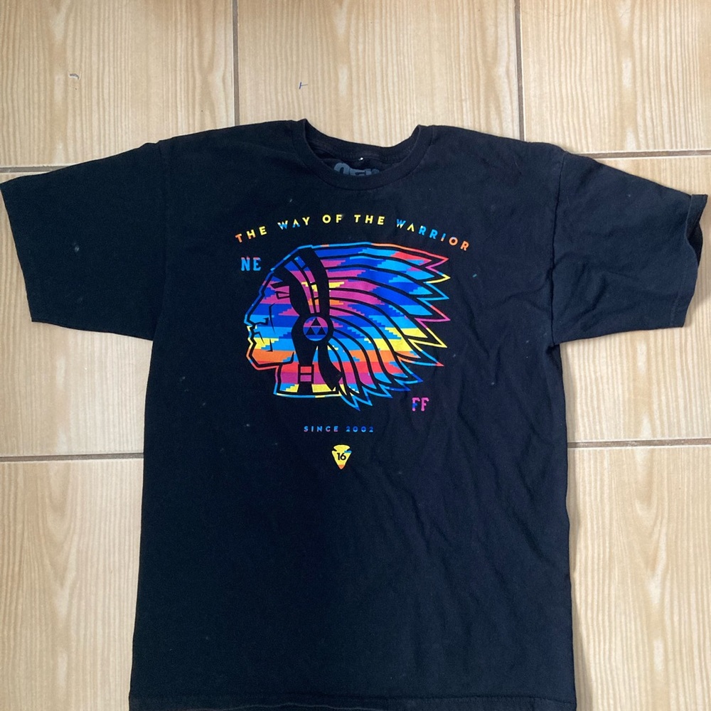 Mens NEFF Native American Warrior T Shirt Large
